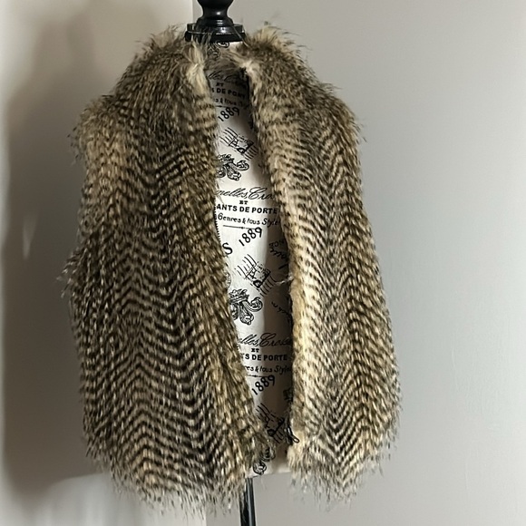 Faux Fur Vest in Black and Brown - Picture 13 of 15